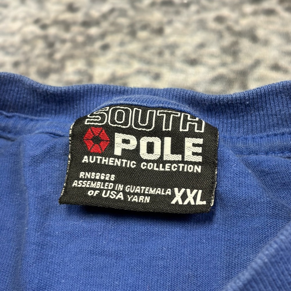 Vintage Southpole T Shirt Mens XXL Blue Hip-Hop Streetwear Graphic Y2K 2000s - Picture 6 of 11